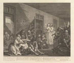 A Rakes Progress, Plate 8, [25 czerwca 1735] wznowione 1763.