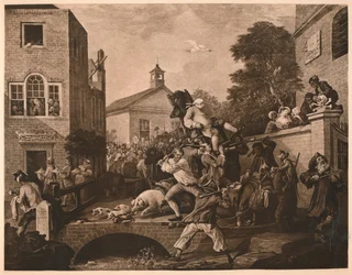 Przewodnictwo posłom, ilustracja IV z Humorów wyborczych, 1757