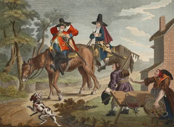 Hudibras Sallies Forth, z „Hudibras” Samuela Butlera (1612-80), ilustracja z „Hogarth Restored: The Whole Works of the sławny William Hogarth, ponownie grawerowany przez Thomasa Cooka”, wyd. 1812 (ręka