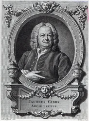 James Gibbs, rytowany przez Bernarda Barona, 1747