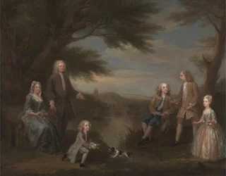 John i Elizabeth Jeffreys i ich dzieci, 1730.