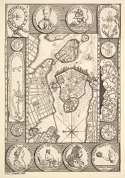 Mapa Sztokholmu Aubry de La Mottrayes Podróże po Europie, Azji i części..., 1723-24.