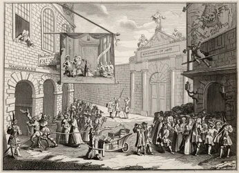 Maskarady i opery, Burlington Gate, z „Dzieła Hogartha”, wydane w 1833 r.