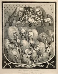 The Company of Undertakers, Georg Friedrich Haendel, karykatura Williama Hogartha