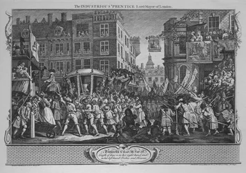 The Industrious Prentice Lord-Mayor of London – Tablica 12 z „Przemysłu i bezczynności”, 1747