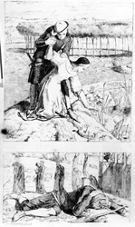 Ilustracja do „My Beautiful Lady” Thomasa Woolnera, opublikowana w „The Germ”, 1850