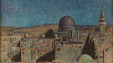 Święte Miasto: Meczet As Sakrah w świetle księżyca, ok. 1854 (akwarela na papierze)