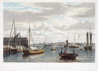 Boston, z Domu Okrętowego, zachodni koniec Navy Yard, ok. 1833 r.