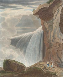 Wodospad Niagara z Under Table Rock, 1829.