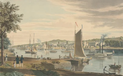 Troy: Zaczerpnięty z Zachodniego Brzegu Hudsonu przed Arsenalem Stanów Zjednoczonych, pub 1838.