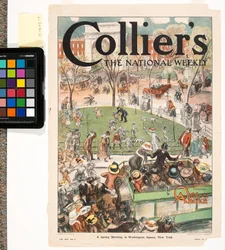 Wiosenny poranek na Washington Square, Nowy Jork, ilustracja z „Collier