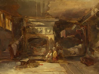 Wnętrze walijskie, ok. 1844 (olej na płycie)