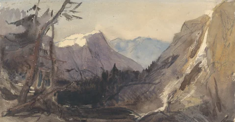 Krajobraz alpejski, prawdopodobnie Matterhorn
