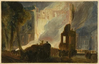 Bristol Riots: The Burning of the Mansion House, Queen Square, ok. 1831 (olej na papierze)