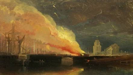 Zamieszki w Bristolu: Podpalenie rogatek na Prince Street Bridge z St Mary Redcliffe