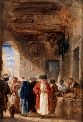 Sprzedawca opium (olej na panelu)
