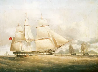 Statek "Sir Edward Paget" (1822), koniec XVIII - połowa XIX wieku (obraz olejny)
