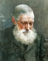 Portret brodatego dżentelmena, ok.1880 (akwarela na papierze)