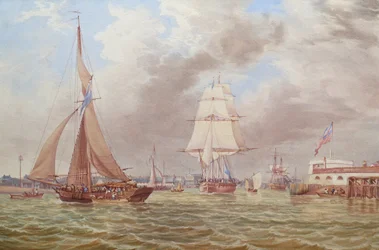 Żegluga przy wejściu do portu Portsmouth
