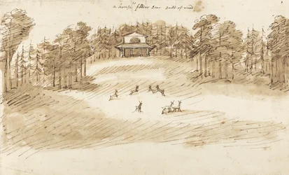 Deer Park (pióro i tusz z praniem na papierze)