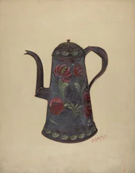 Dzbanek do kawy Toleware, ok. 1936.