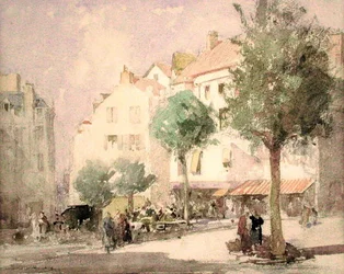 Kontynentalny Rynek Miejski (akwarela na ołówku na papierze)