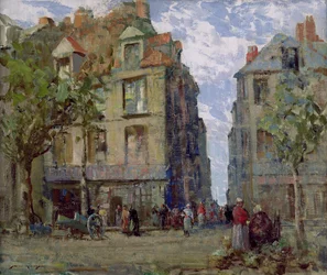 Widok w Dieppe (olej na płótnie)