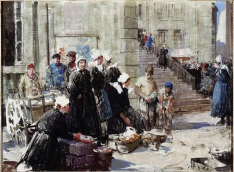 Targ maślany, Concarneau, ok. 1939 r. (olej na płótnie)