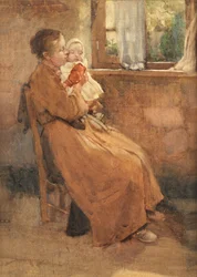 Światło w chacie (akwarela na papierze)