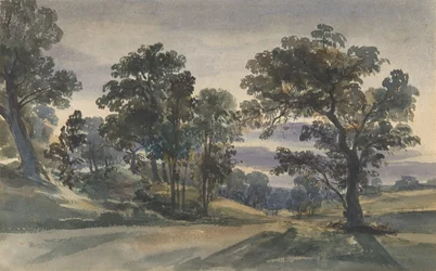 Widok na park o zmierzchu, ca. 1879.