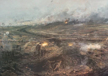 „Świt, 20 listopada 1917” – brytyjskie czołgi wjeżdżają do akcji w Cambrai we Francji