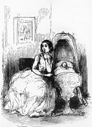 Ilustracja do Historii Pendennis, His Fortunes and Misfortunes, His Friends and His Greatest Enemy , powieść Williama Makepeace