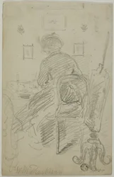 Lady Writing (widok z tyłu)