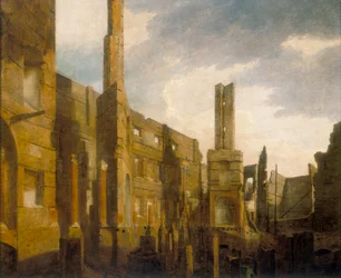 „Ruiny Panteonu na Oxford Street po katastrofalnym życiu 14 stycznia 1792”, 1792