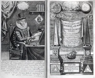 Frontyspis i strona tytułowa z „Instauratio Magna” Francisa Bacona, 1640