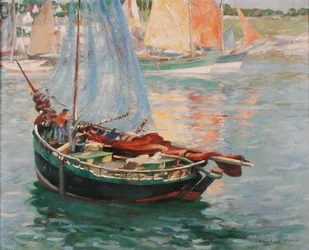 Concarneau, Suszenie sieci, ok.1920 (olej na płótnie)