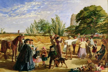 Scena żniwa w Norfolk: szkic do „Hello Largesse”, 1861