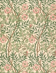 „Sweet Briar”, projekt tapety, drukowany przez Johna Henry