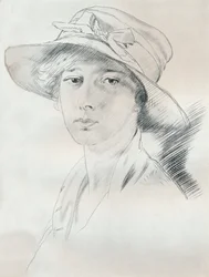 Studium portretowe ołówkiem, XX w. 1932