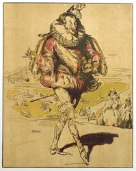 Chicot, ilustracja z „Characters of Romance”, po raz pierwszy opublikowana 1900 (kolor lito)