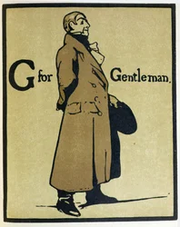 G jak Gentleman, ilustracja z „Alfabetu”, wydanego przez Williama Heinemanna