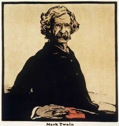 Portret Marka Twaina (1835-1910) Amerykański pisarz - Rysunek autorstwa Williama Nicholsona (1872-1949)