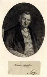 Portret Thomasa Bewicka (tusz na papierze (wklejony na papierze))
