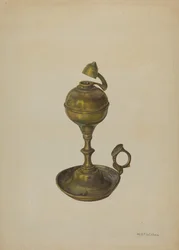 Lampa mosiężna, ok. 1939.
