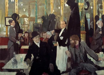 Królewska kawiarnia w Londynie. Szczegół. Obraz Sir Williama Orpen