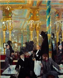 Królewska kawiarnia w Londynie. Obraz Sir Williama Orpena (1878-1931)