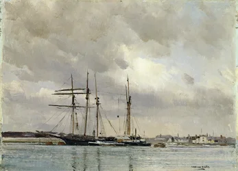 Łodzie w porcie, załadunek kaolinu, ok. 1900