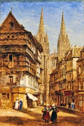 St Corentin z katedry w Quimper, ok. 1860 (olej na papierze ułożony na płycie)