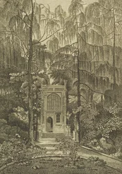Widok Kaplicy w Ogrodzie na Truskawkowym Wzgórzu, ryt Godfreya, 1784
