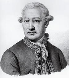Portret Giovanniego Alessandro Brambilli (1728-1800), barona Carpiano, włoskiego anatoma, patologa i lekarza, grawerowanie